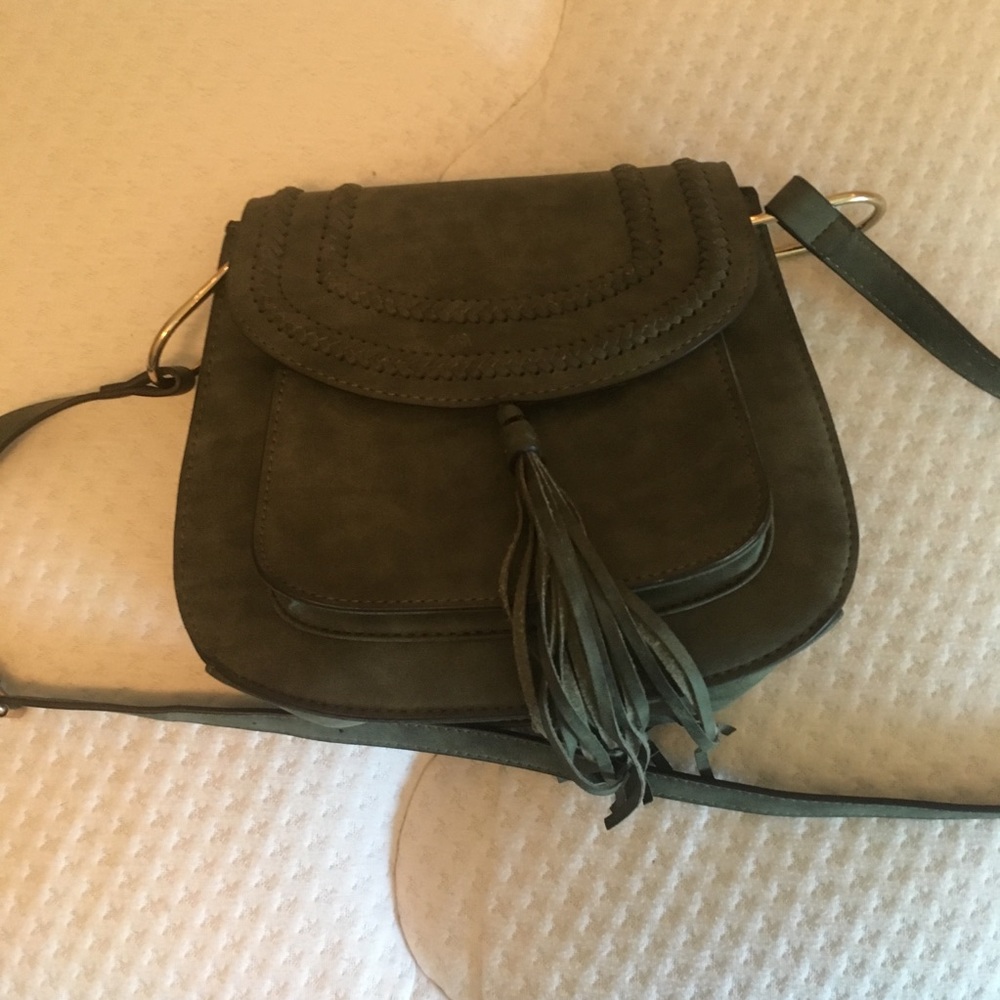 Faux suede crossbody